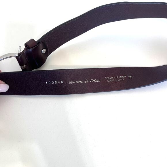 Gennaio Di Palma Leather Mens Belt Size 36 Chocolate Brown Made In Italy 100640 - Picture 6 of 6